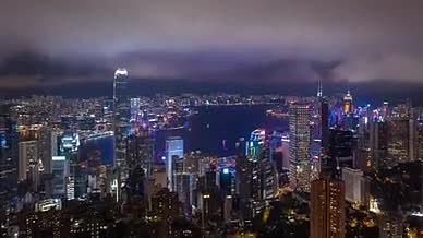 香港夜景航拍延时视频的预览图
